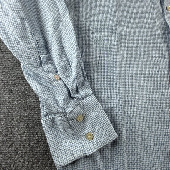 Thomas Pink Super Slim 14.5 Check Cotton Blue Shirt Long Sleeve Mens Button Up - Picture 5 of 16